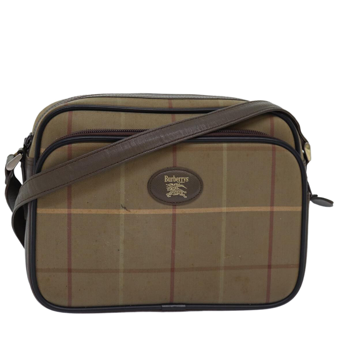 Burberry Nova Check Beige Canvas Shoulder Bag Authentic
