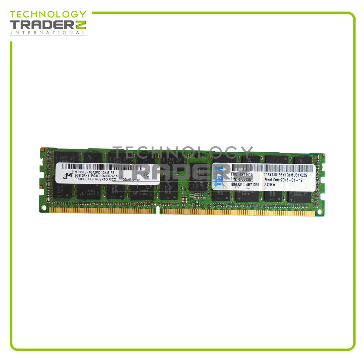 49Y1397 IBM 8GB PC3-10600 DDR3-1333MHz ECC 2Rx4 Memory 49Y1415 