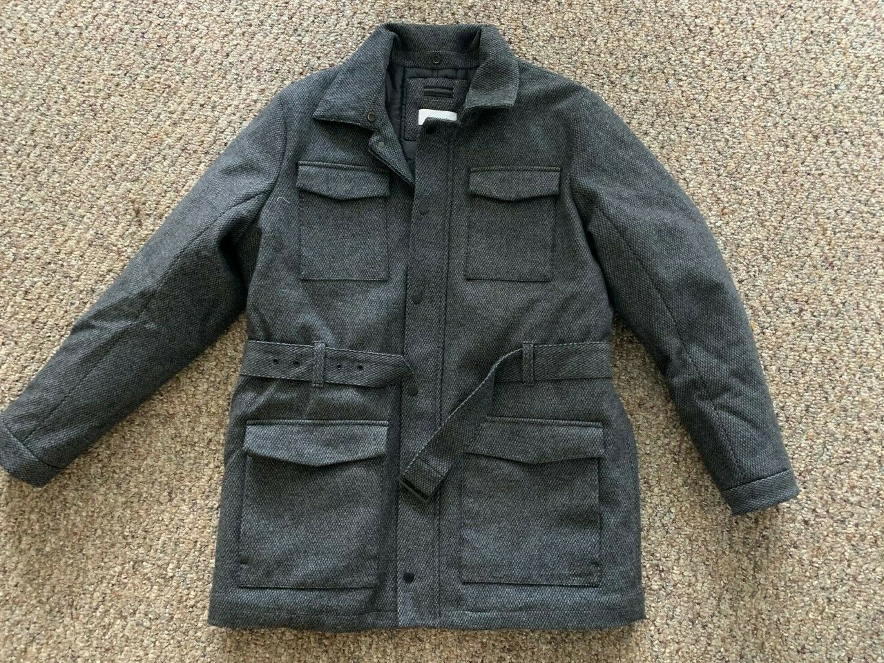 Мужская шерстяная куртка Calvin Klein с четырьмя карманами и поясом Размер XL Средняя цена 348 27890₽