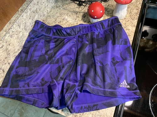 Adidas Kids Training Shorts Purple Black Sz XL Girls Adidas Shorts U7-53 - Picture 2 of 4