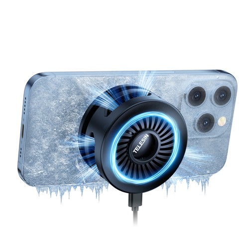 TELESIN Magnetic Universal Cell Phone Wireless Charger Cooler Cooling Fan Stand - Zdjęcie 4 z 15