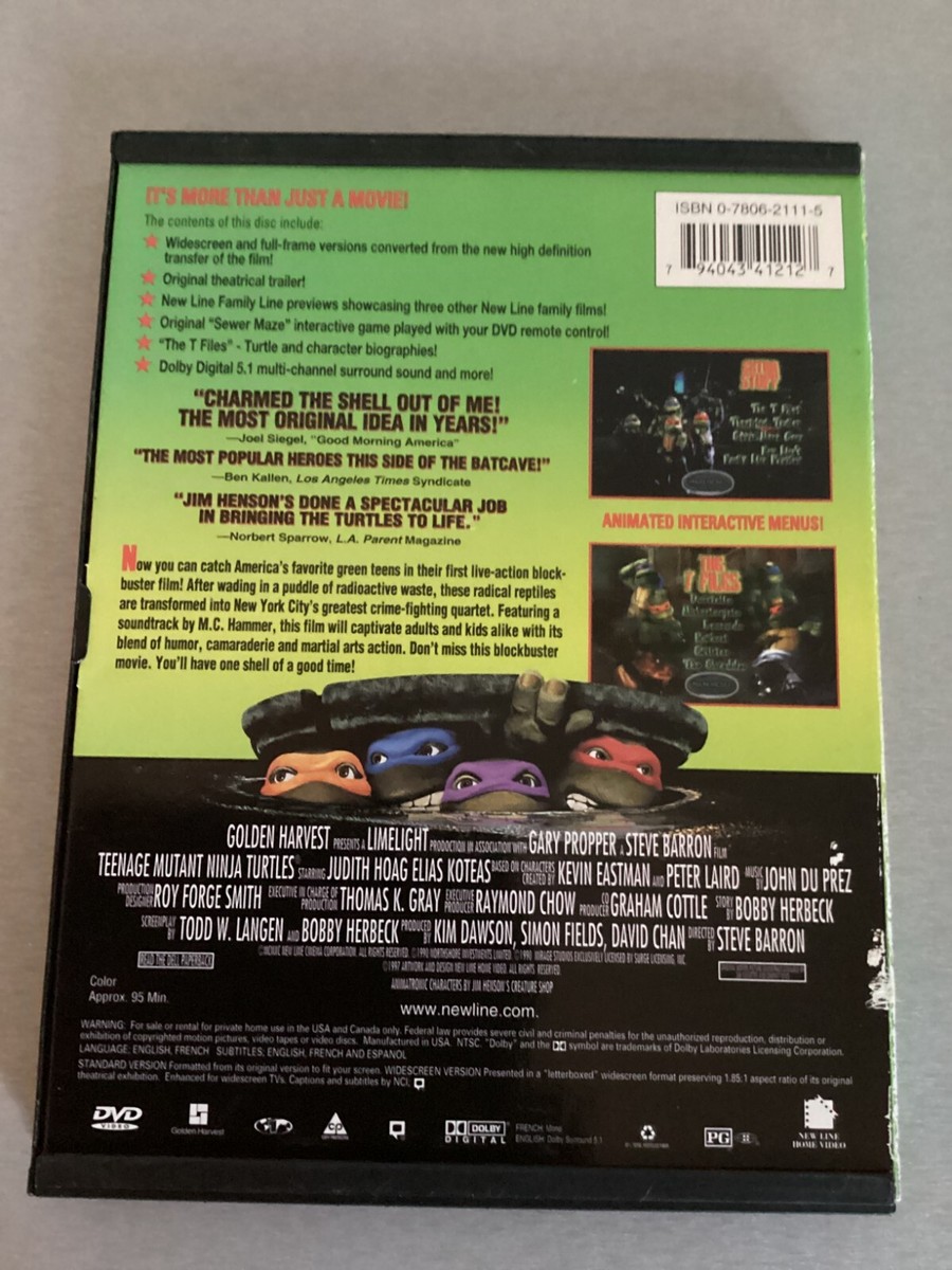 Teenage Mutant Ninja Turtles (DVD, 1990) 794043412127| eBay