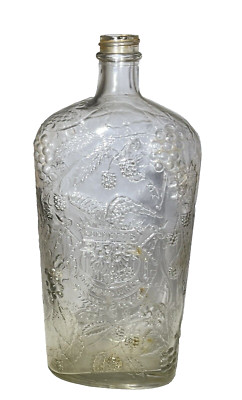 Wine Bottle Garretts American Wines 4/5 Quart Embossed Clear Glass 9 5/8''