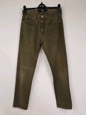 Versace Khaki Grün Jeans W30 Baumwolle Denim PLS READ Straight Leg 
