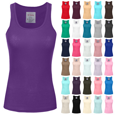NE PEOPLE Womens Basic Fit Solid Stretch Racerback Ribbed Tank Cami Top NEWT1160