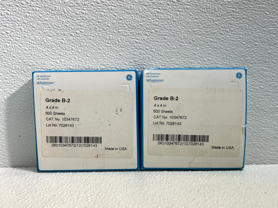 GE Healthcare Whatman Grado B-2 4 x 4" 500 Hojas 10347672 Lote de 2 Foto 2 de 4