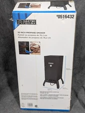 Master Forge 30 Inch Propane Smoker Black Built-in Temperature Gauge Durable NOS