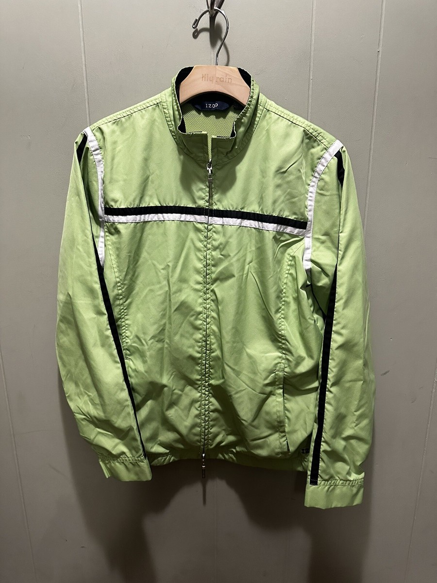 Women’s Izod Walking Jogging Wind Breaker Jacket Light Green Size Med