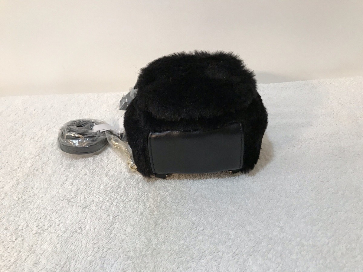 GUESS Black Faux Fur Mini Backpack Guess Black Faux Fur Mini Backpack New In Original Unopened  main image 2
