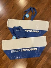 LOT OF 2 BED BATH & BEYOND REUSABLE XL EVERYDAY HANDLE SHOPPING TOTE BAG New Tag