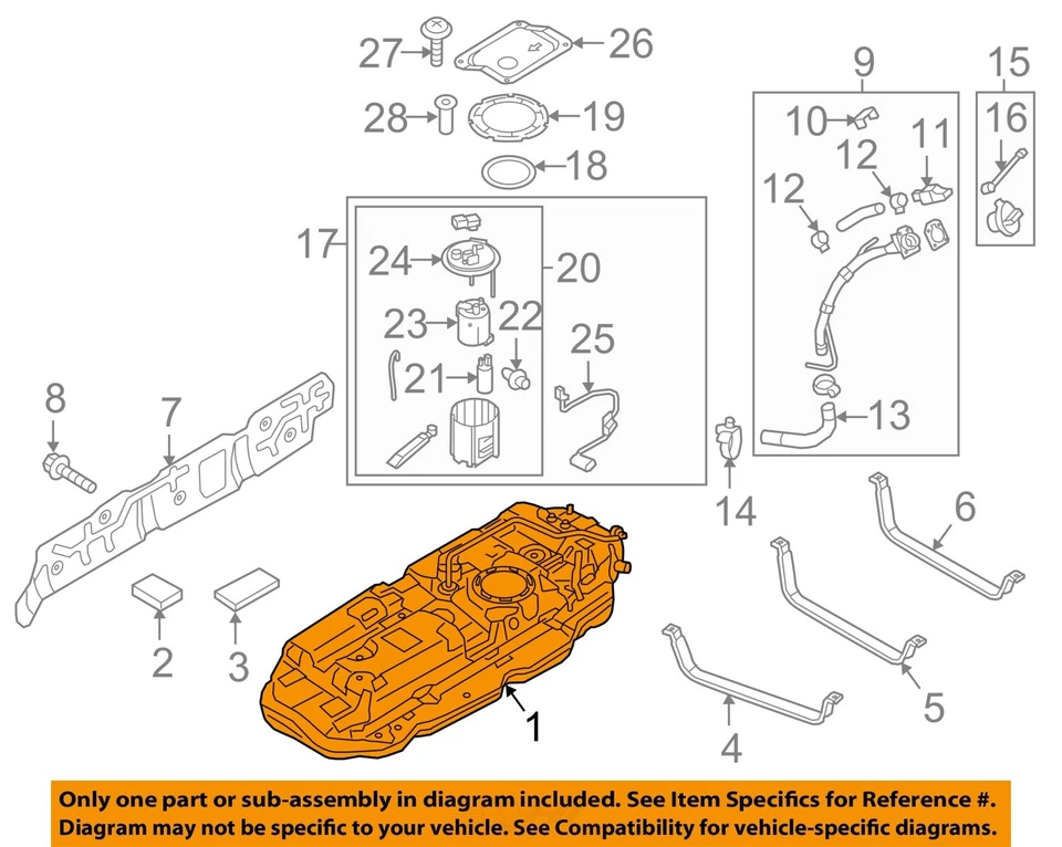 Used Fuel Tank fits: 2016 Kia Sedona Grade A Foto 3 de 4
