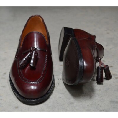 Made In SPAIN-12.5 US (11.5UK, 45.5 EUR)-BERWICK-Burgundy Shell Cordovan Tassel
