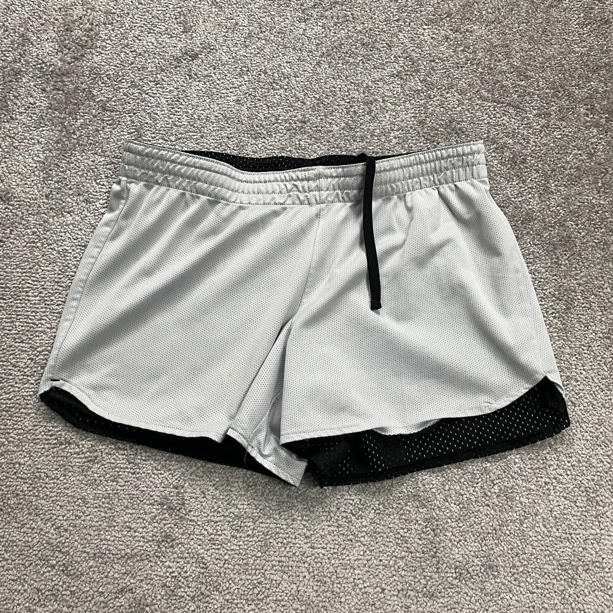 Danskin Reversible Active Shorts Womens Medium Black White Elastic