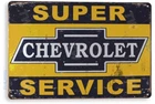 TIN SIGN Chevrolet Super Service, Retro, Shop, Garage, Automobile Decor, A289