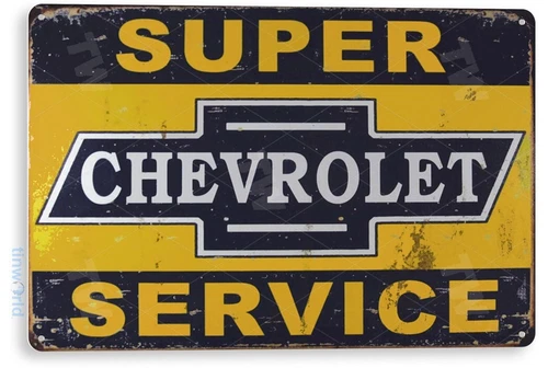 TIN SIGN Chevrolet Super Service, Retro, Shop, Garage, Automobile Decor, A289
