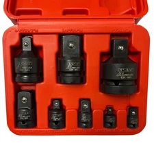 8pc Impact Socket Adapter Reducer Set, CR-MO, Professional Grade w/ Case