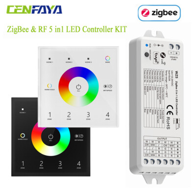 Tuya Zigbee RGB+CCT LED Stripe Controller 4-zone 2.4G Touch Wand Fernbedienung
