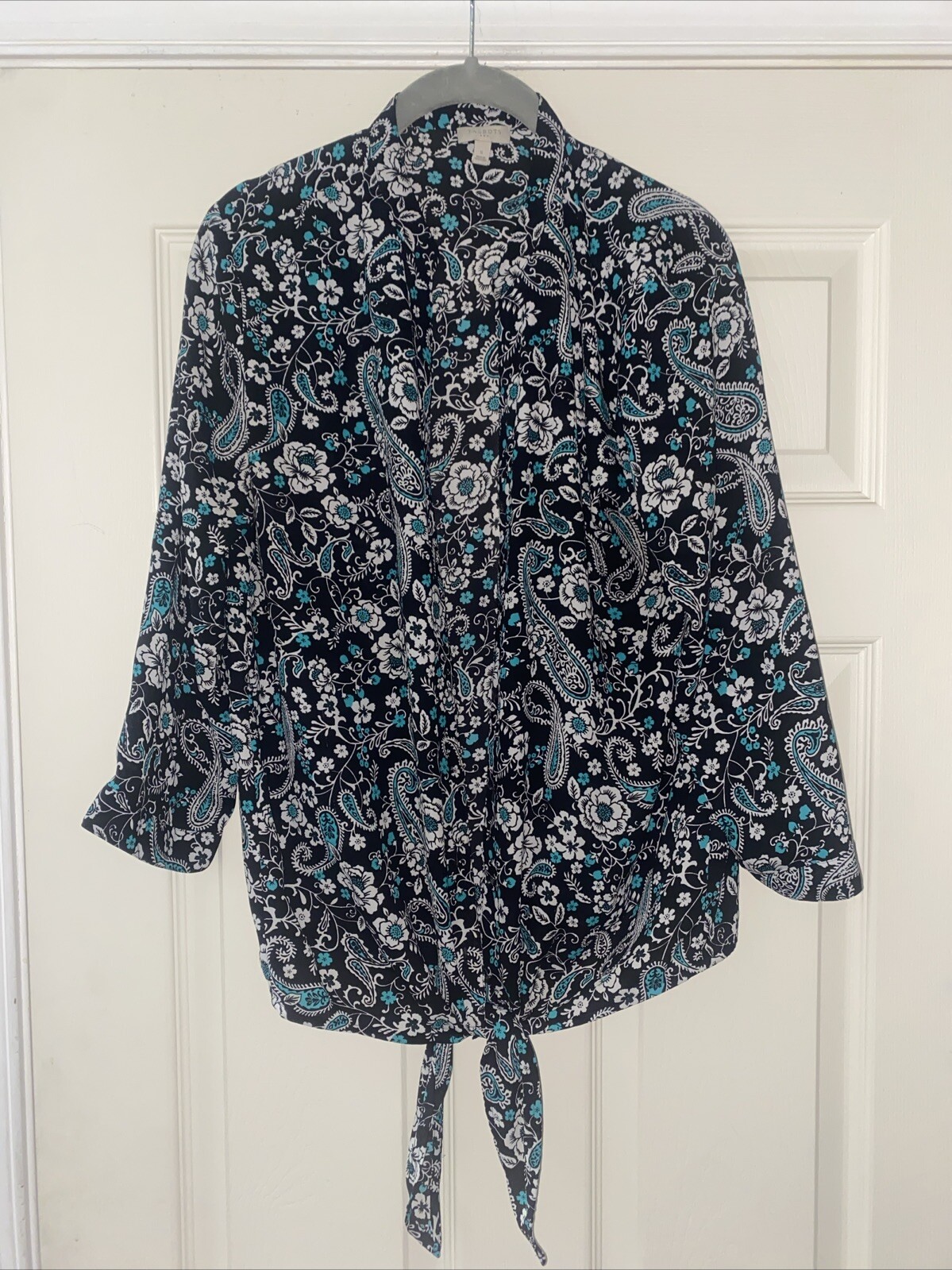 Talbots Womens Floral Pattern Button Up Top Blous… - image 1