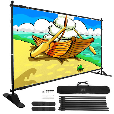 10x8Ft Banner Stand Heavy-Duty Step and Repeat Backdrop Telescopic Adjustable US