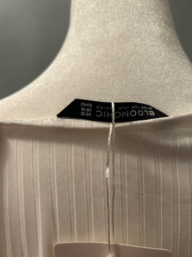 Camicia da donna Bloomchic, top taglia 12 L bianco elegante peso lt casual nuova con etichette donna - Foto 4 di 8