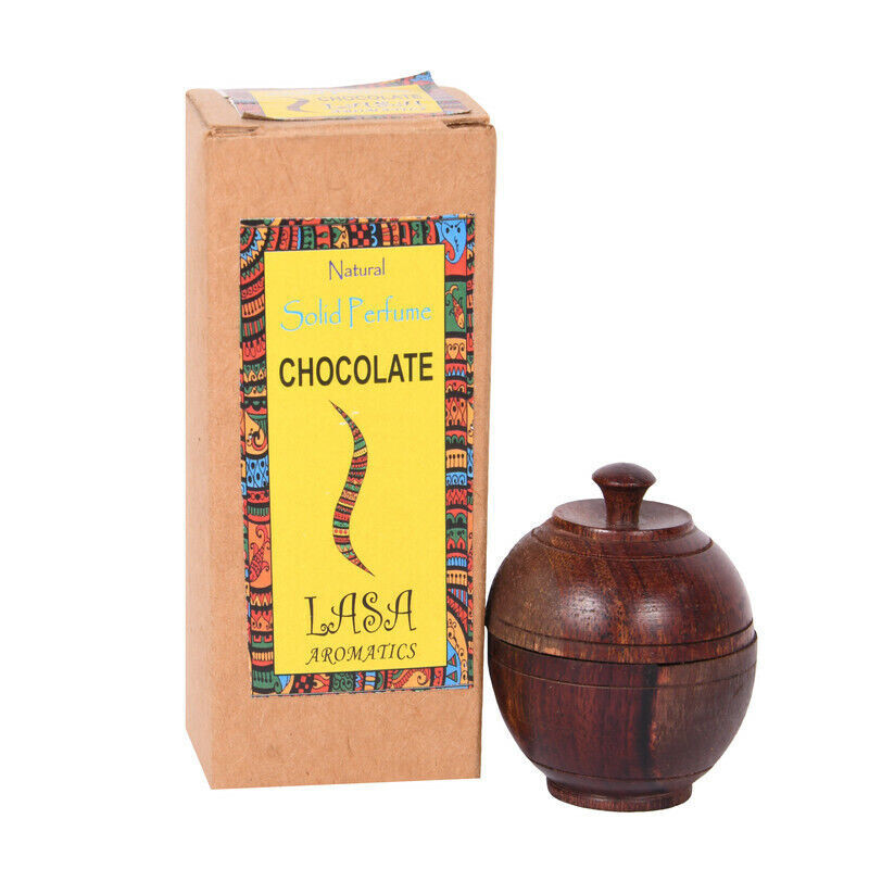 Fragancia de chocolate natural perfume liso lasa para hombre y mujer en frasco de madera 6 gm