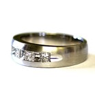 New 14k white gold princess 1.04ct diamond SI2 H wedding band ring mens 10.25 — photo 3