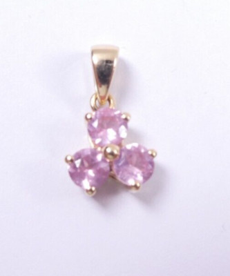 Anhänger 9 Karat Gelbgold Set mit rosa Edelsteinen