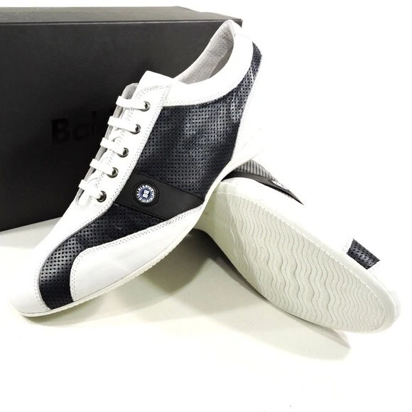 Baldinini 🇮🇹 Mens white & blue Leather comfort Sneakers
