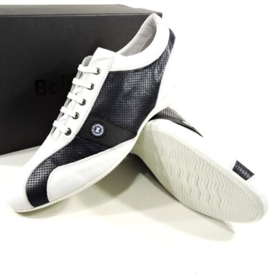 Baldinini   Mens white & blue Leather comfort Sneakers