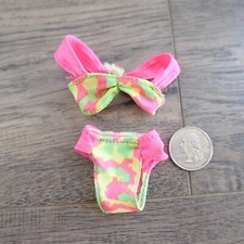 1990 HAWAIIAN FUN BARBIE DOLL clothes LOT-hot pink tropical Bikini Swimsuit 5940