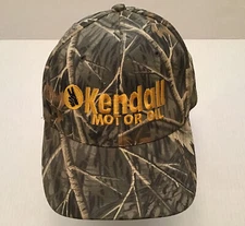 Vintage KENDALL MOTOR OIL Embroiled Nissan Camouflage Snapback Hat / Cap HTF