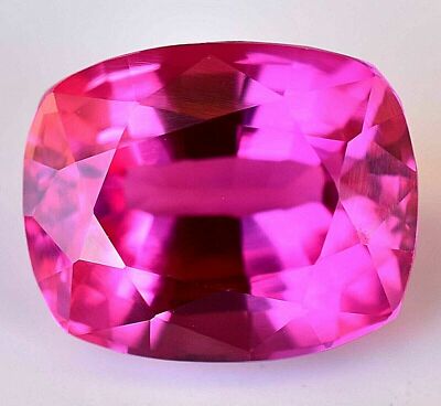 Cushion Cut Natural Mogok Pink Ruby 10 Ct Sparkling GIE Certified A+ Gemstone