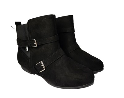 London Fog Multi Buckle Moto Bootie Three Buckle Side Zip Size 9.5