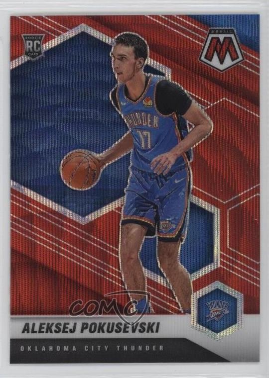 2020-21 Panini Mosaic Rookie Mosaic Red Wave Prizm Aleksej Pokusevski #226 0b3