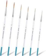 6 Pcs Detail Liner Paintbrush, Paint Brushes Highly Flexible Miniature Liner