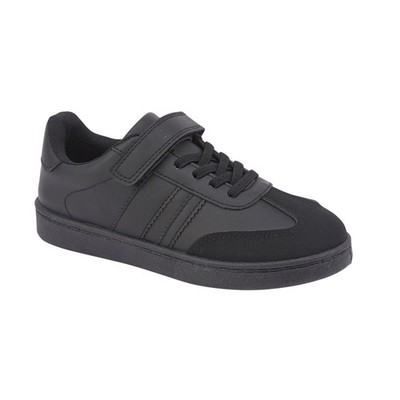 Jungen Schule Turnschuhe Schuhe Riemen Schnürschuhe Kinder PE Sport Junior schwarz bequem