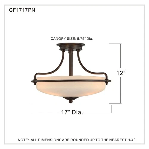 Quoizel Griffin Collection Palladian Bronze 17" Wide Ceiling Light - Picture 6 of 6
