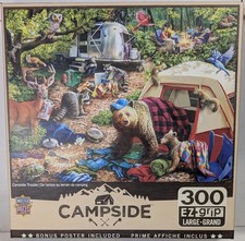 Campsite Trouble EZ Grip MasterPieces 300 Pieces Puzzle 24 x 18 Factory Sealed