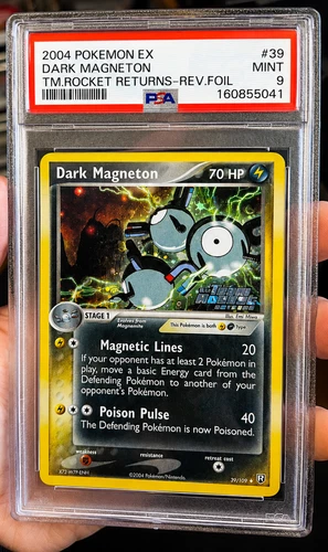 2004 Pokémon EX Dark Magneton #39 Team Rocket Returns Reverse Foil PSA 9 Mint
