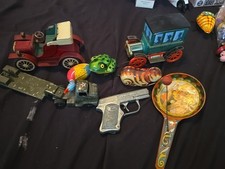 Vintage Tin Windup Friction Lot Missing Winding Keys