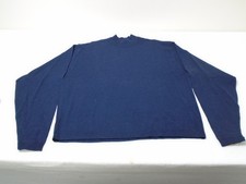Vintage 80s Pendleton Navy Blue 100% Wool Sweater Mock Neck XL USA Made Unisex