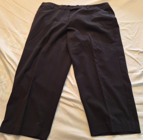 George London Fit Size 16 Womens Black Polyester Capri Slacks Pedal Pushers