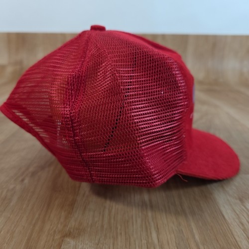 Vintage Trucker Hat Minnesota Waconia Ford Mercury Corduroy Snapback Cap Red - Picture 4 of 9