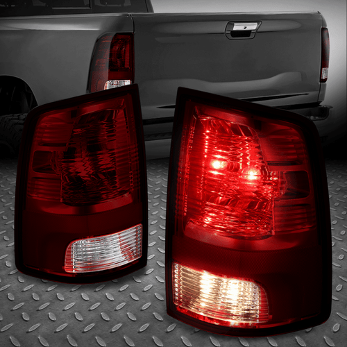 FOR 09-24 DODGE RAM 1500 2500 3500 DARK RED LENS REAR TAIL LIGHT BRAKE LAMPS SET - Picture 1 of 8