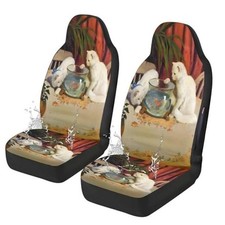 Car Seat Covers Front Seats 2 Pack, Red Animal Print Full ONESIZE Cute Cat