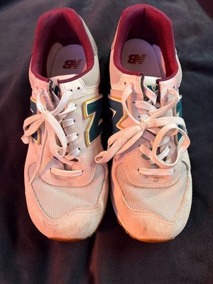 New Balance 574 Men s Size 10.5 Sneakers Grey Burgundy Yellow 90 s Encap Casual