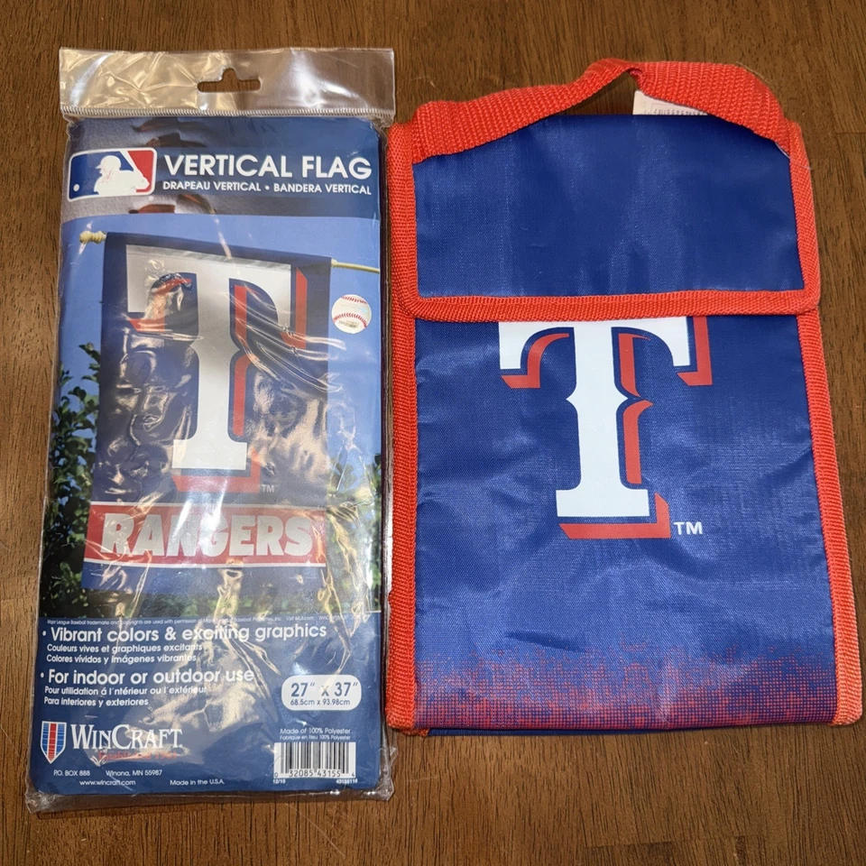 Texas Ranger Baseball Set Stickers Lanyard Deccal Lunch Box Auto Emblem Flag NEW - Image 2 of 4