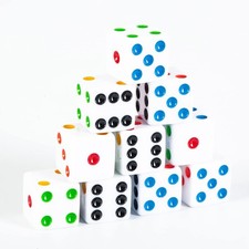 Lightweight 16mm Transparent D6 Dice - 10-Pack for Tabletop Games & Learning