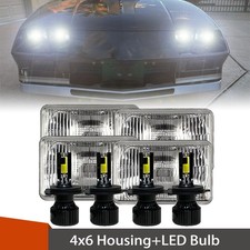 Fit 1982-1992 Chevrolet Camaro Z28 4pcs 4x6 Led Headlights Housing Hilow Beam Fit 1982-1992 Chevrolet Camaro Z28 4pcs 4x6 Led Headlights Housing Hilow Beam