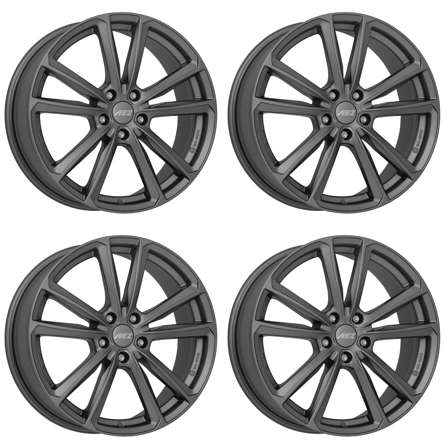 4 AEZ Tioga graphite Wheels 7.0Jx17 5x112 for Audi A3 A4 A6 Q2 Q3 TT
